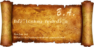 Bölcskey András névjegykártya