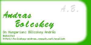 andras bolcskey business card