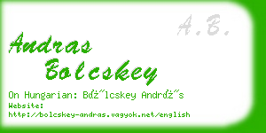andras bolcskey business card